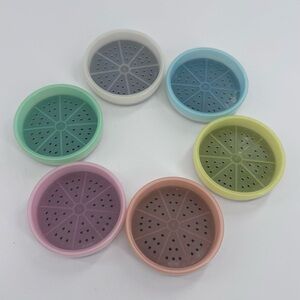 Vintage Tupperware Wagon Wheel Coasters Pastel Colors Set Of 6 NO TRAY